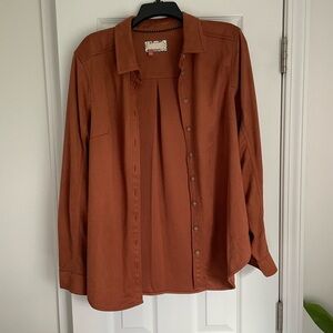 Women’s Rust Suede button down shirt